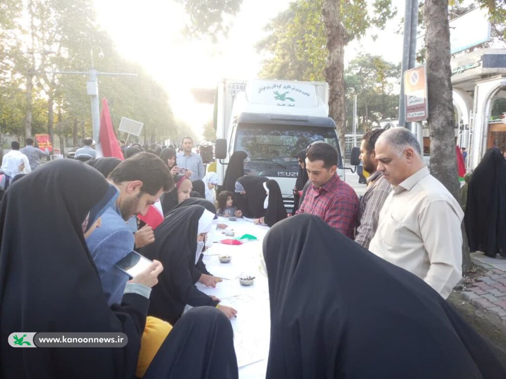 برپایی ایستگاه فرهنگیهنری با موضوع «ابراز همدردی با کودکان غزه»