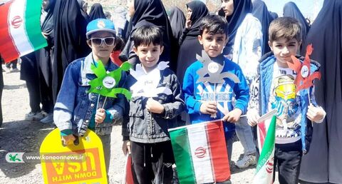 حضور اعضای کودکان و نوجوانان مراکز  قیداری و زرین‌آبادی در راهپیمایی روز قدس