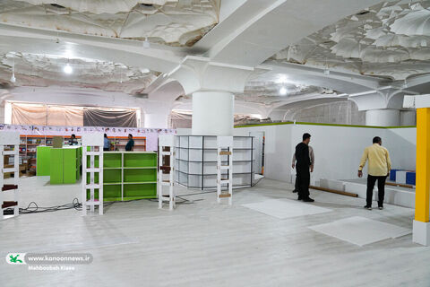 آماده سازی غرفه کانون در نمایشگاه بین المللی کتاب تهران