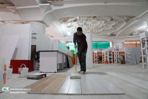 آماده سازی غرفه کانون در نمایشگاه بین المللی کتاب تهران