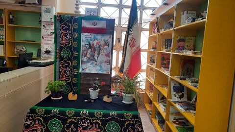 چند نما از فضاسازی مراکز فرهنگی و هنری کانون استان قزوین در سوگ شهدای خدمت
