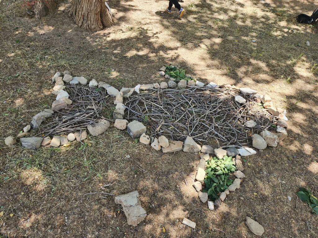 نقاشی ماهی سنگی در دل سبزه‌ها/ اهدای 70 جلد کتاب به کتابخانه مدرسه روستای ینگجه 