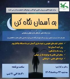 اعضای مراکز کانون اصفهان شامگاه سه شنبه ۲۳ مرداد ۱۴۰۳ به آسمان نگاه می کنند