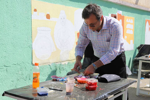 نقاشی دیواری اعضای کانون با عنوان سرزمین من «اردبیل» -بخش دوم