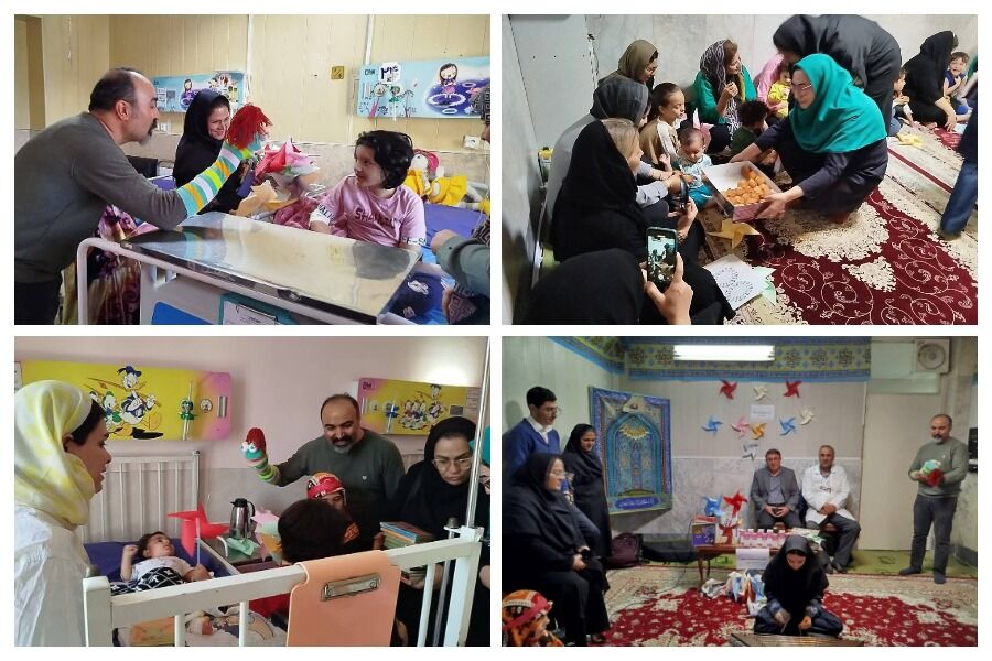 ملاقات با فرشتهها در روز جهانی کودک/ برنامه بانشاط مرکز ۲ کانون اردبیل در بیمارستان بوعلی اجرا شد