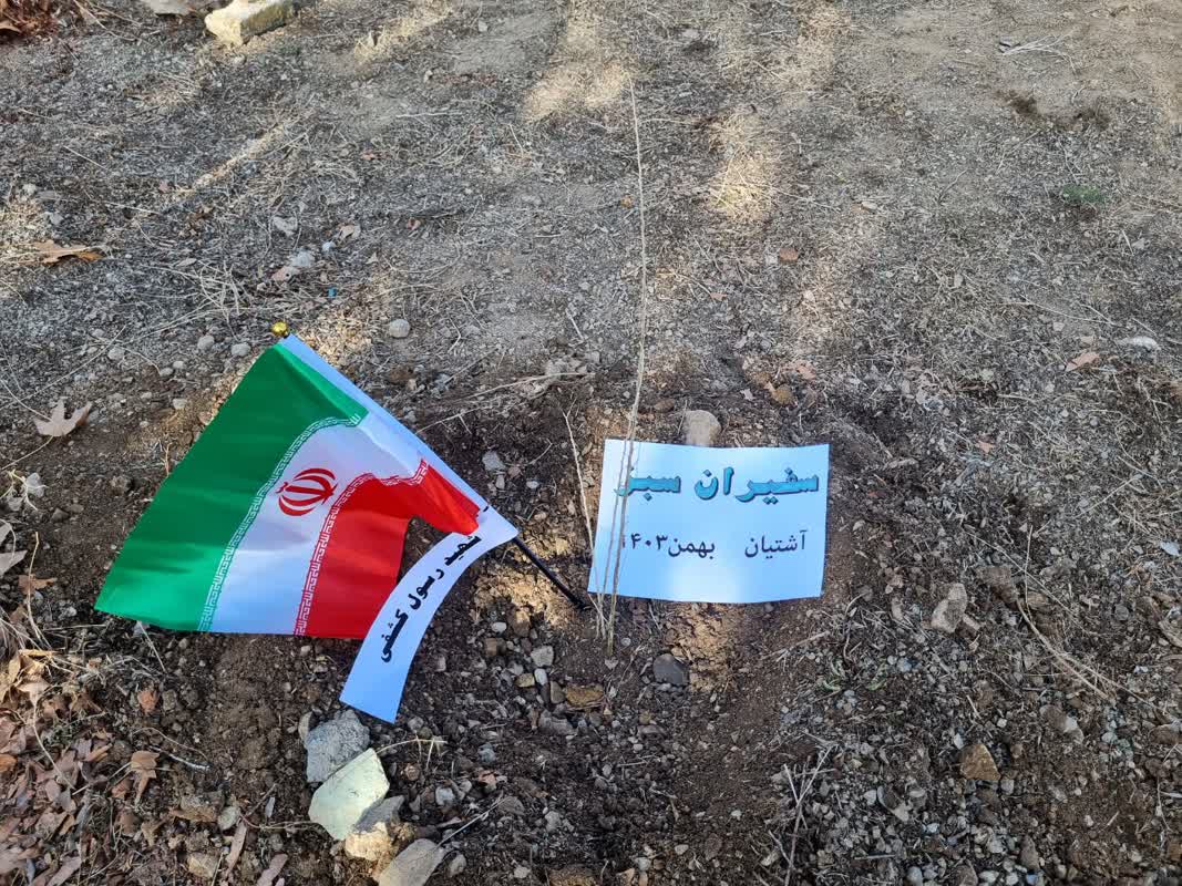 مراسم گرامیداشت شهدای بمباران هوایی شهر آشتیان با کاشت نهال در کانون