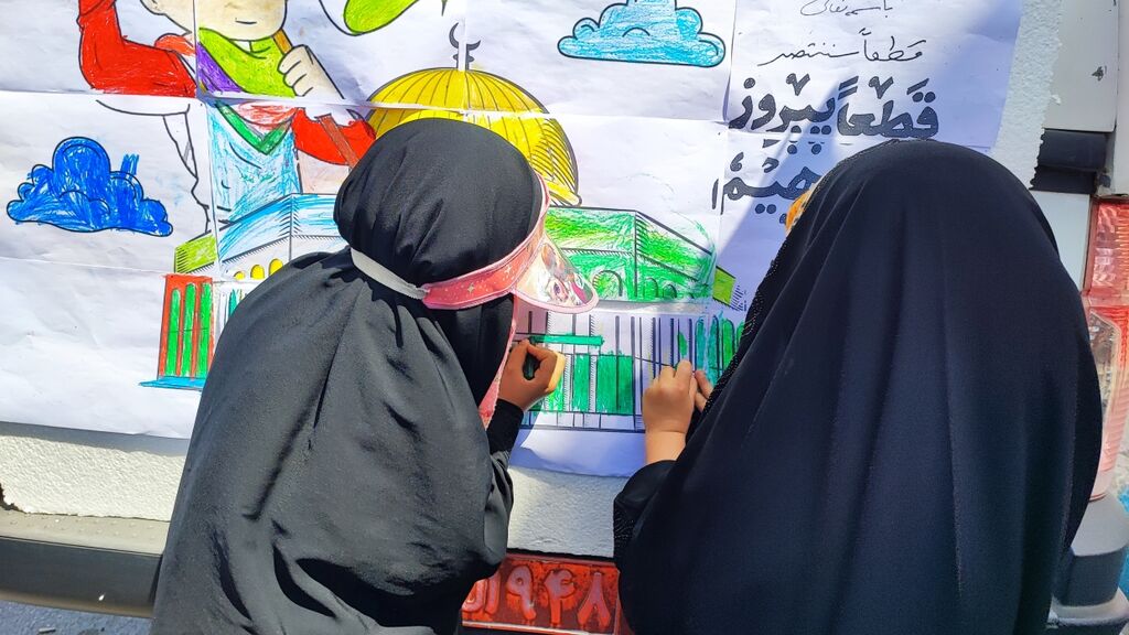 ایستگاه کودک و نوجوان کانون پرورش فکری خوزستان؛ نماد همبستگی با کودکان فلسطینی در راهپیمایی روز جهانی قدس