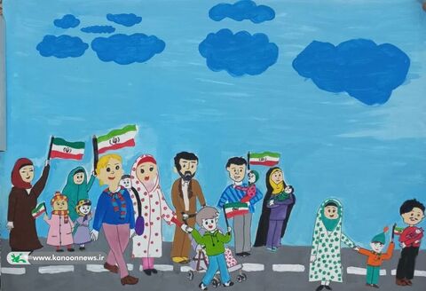 آثار نقاشی کودکان و نوجوانان گلستانی با موضوع وعده‌صادق۳