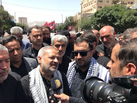 حضور وزیر آموزش و پرورش و مدیرعامل کانون در تشییع پیکر شهدای تجاوز رژیم صهیونیستی