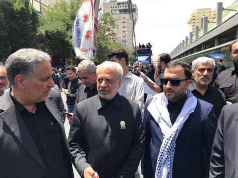 حضور وزیر آموزش و پرورش و مدیرعامل کانون در تشییع پیکر شهدای تجاوز رژیم صهیونیستی