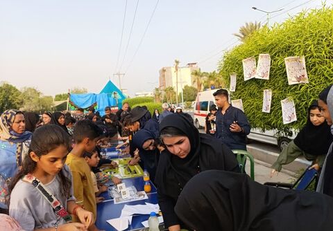 گزارش تصویری/برپایی موکب کانون پرورش فکری کودکان و نوجوانان هرمزگان توسط اعضا نوجوان