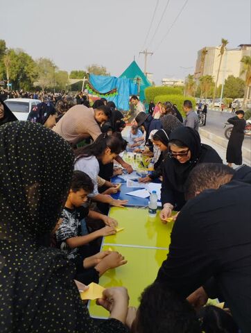 گزارش تصویری/برپایی موکب کانون پرورش فکری کودکان و نوجوانان هرمزگان توسط اعضا نوجوان