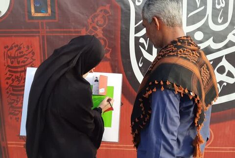 گزارش تصویری/برپایی موکب کانون پرورش فکری کودکان و نوجوانان هرمزگان توسط اعضا نوجوان