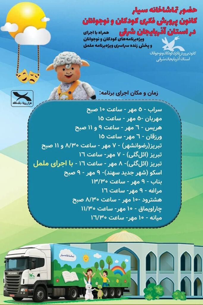 تماشاخانه سیار کانون به استان آذربایجان شرقی رسید