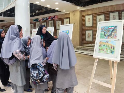 نمایشگاه آثار برگزیده نقاشی و تصویرگری کودکان و نوجوانان با عنوان" کودکان روایت می‌کنند، وطن، مقاومت و غزه"/ بخش دوم