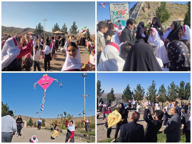 جشن شادی و همدلی خانوادهها در هفته ملی کودک/بادبادکها در آسمان انگوت به پرواز درآمدند