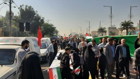 ایستگاه فرهنگی‌هنری کانون پرورش فکری در راهپیمایی ۱۳ آبان اهواز