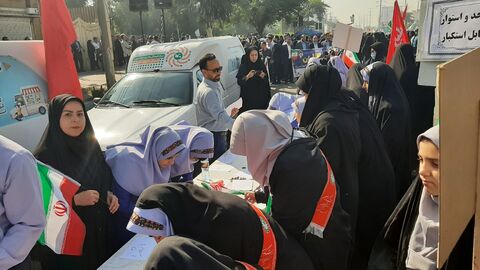 ایستگاه فرهنگی‌هنری کانون پرورش فکری در راهپیمایی ۱۳ آبان اهواز