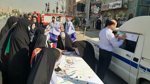 ایستگاه فرهنگی‌هنری کانون پرورش فکری در راهپیمایی ۱۳ آبان اهواز