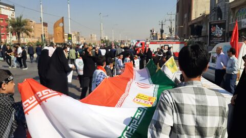 ایستگاه فرهنگی‌هنری کانون پرورش فکری در راهپیمایی ۱۳ آبان اهواز