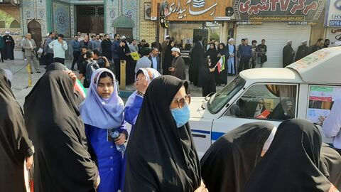 ایستگاه فرهنگی‌هنری کانون پرورش فکری در راهپیمایی ۱۳ آبان اهواز