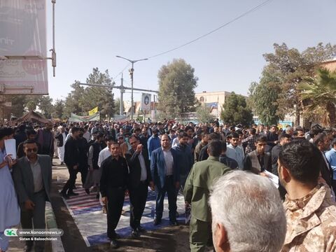 حضور کانون پرورش فکری کودکان و نوجوانان سیستان و بلوچستان در راهپیمایی روز دانش آموز