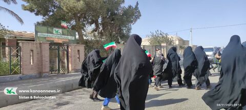 حضور کانون پرورش فکری کودکان و نوجوانان سیستان و بلوچستان در راهپیمایی روز دانش آموز