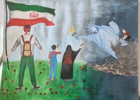 مسابقه نقاشی با موضوع استکبارستیزی در مرکز سرپل‌ذهاب