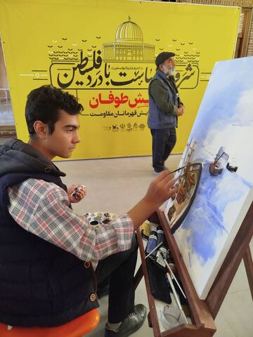 بازدید مدیرکل کانون استان از رویداد نقاشی «نقش طوفان» در ستایش قهرمانان مقاومت، با مشارکت اعضای هنرمند مراکز تبریز