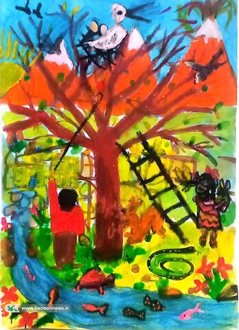 آثار نقاشی اعضاء کودک و نوجوان کانون پرورش فکری کودکان و نوجوانان استان کردستان در مسیر دهمین دوسالانه «ایران من»