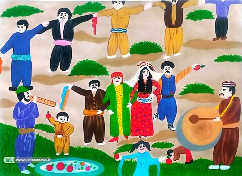 آثار نقاشی اعضاء کودک و نوجوان کانون پرورش فکری کودکان و نوجوانان استان کردستان در مسیر دهمین دوسالانه «ایران من»