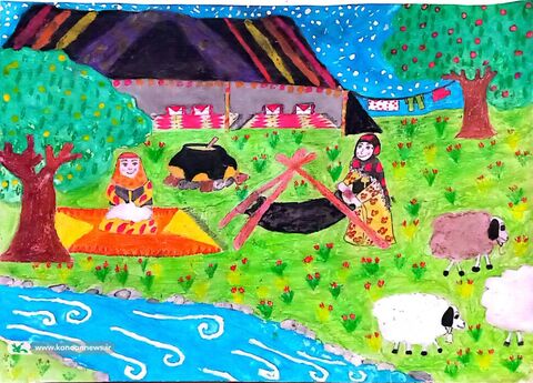 آثار نقاشی اعضاء کودک و نوجوان کانون پرورش فکری کودکان و نوجوانان استان کردستان در مسیر دهمین دوسالانه «ایران من»