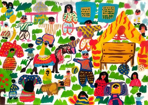 آثار نقاشی اعضاء کودک و نوجوان کانون پرورش فکری کودکان و نوجوانان استان کردستان در مسیر دهمین دوسالانه «ایران من»