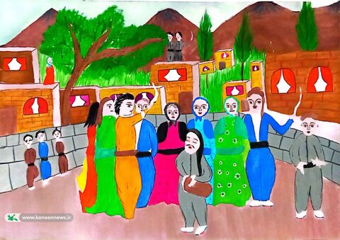 آثار نقاشی اعضاء کودک و نوجوان کانون پرورش فکری کودکان و نوجوانان استان کردستان در مسیر دهمین دوسالانه «ایران من»