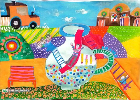 آثار نقاشی اعضاء کودک و نوجوان کانون پرورش فکری کودکان و نوجوانان استان کردستان در مسیر دهمین دوسالانه «ایران من»