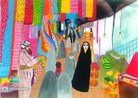 آثار نقاشی اعضاء کودک و نوجوان کانون پرورش فکری کودکان و نوجوانان استان کردستان در مسیر دهمین دوسالانه «ایران من»