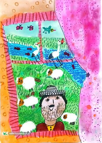 آثار نقاشی اعضاء کودک و نوجوان کانون پرورش فکری کودکان و نوجوانان استان کردستان در مسیر دهمین دوسالانه «ایران من»