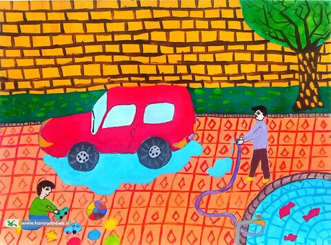 آثار نقاشی اعضاء کودک و نوجوان کانون پرورش فکری کودکان و نوجوانان استان کردستان در مسیر دهمین دوسالانه «ایران من»