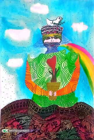 آثار نقاشی اعضاء کودک و نوجوان کانون پرورش فکری کودکان و نوجوانان استان کردستان در مسیر دهمین دوسالانه «ایران من»