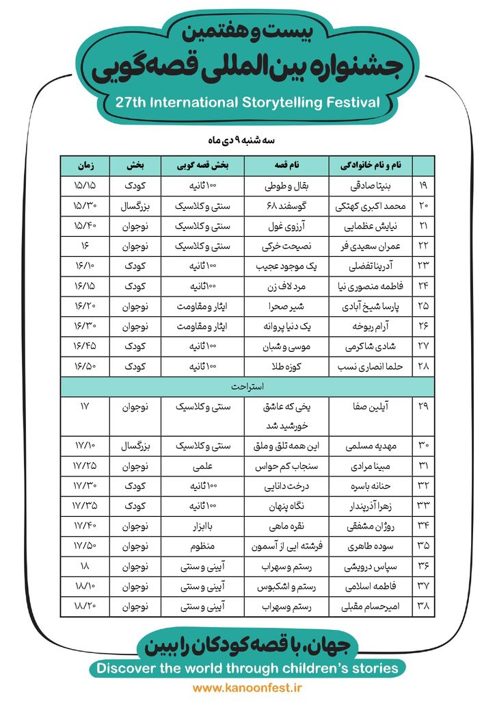 پرواز قصه ها در بیست و هفتمین جشنواره بین المللی قصهگویی در آسمان هرمزگان