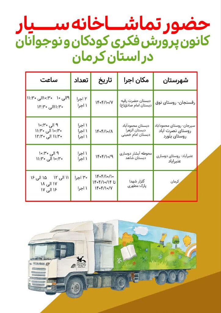 تماشاخانه سیار کانون به کرمان سفر کرد