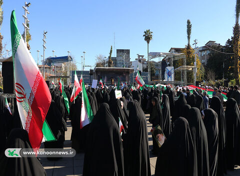 حضور کارکنان اعضای گیلان در اجتماع مردمی هشتم دی