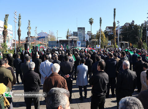 حضور کارکنان اعضای گیلان در اجتماع مردمی هشتم دی