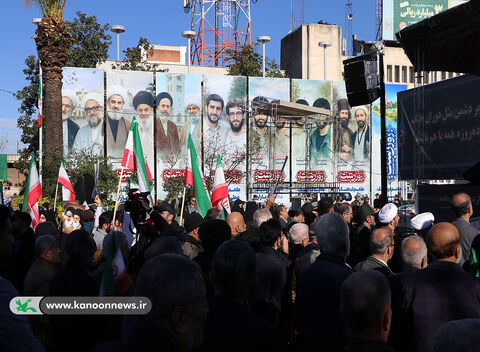 حضور کارکنان اعضای گیلان در اجتماع مردمی هشتم دی