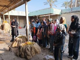 نوجوانان کانون مرکز فراشبند با فرآیند تولید قالی سنتی آشنا شدند