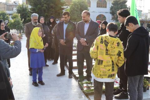 گزارش تصویری تجدید میثاق اعضای کانون پرورش فکری ساری با آرمان‌های شهدای انقلاب