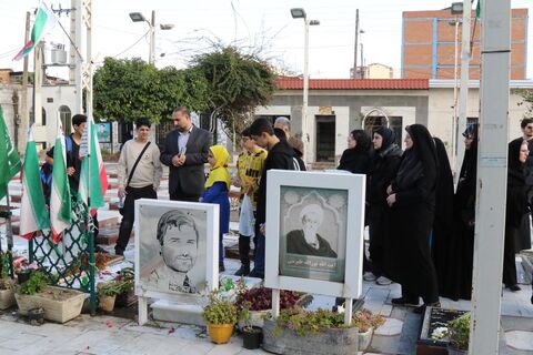 گزارش تصویری تجدید میثاق اعضای کانون پرورش فکری ساری با آرمان‌های شهدای انقلاب