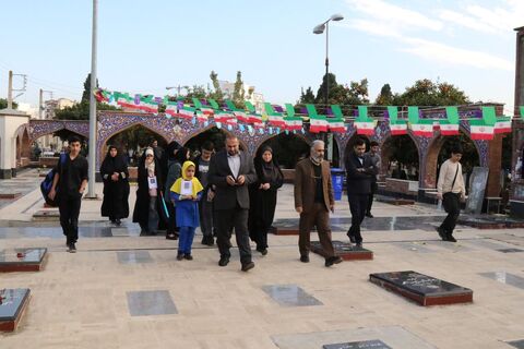 گزارش تصویری تجدید میثاق اعضای کانون پرورش فکری ساری با آرمان‌های شهدای انقلاب