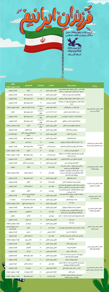 پوستر/ روزشمار برنامههای شاخص کمیته کودک و نوجوان دهه فجر
