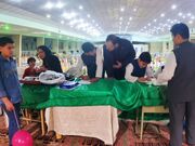 برپایی میزخدمت و ایستگاه نقاشی کانون پرورش فکری استان مرکزی در مصلی شهر خمین